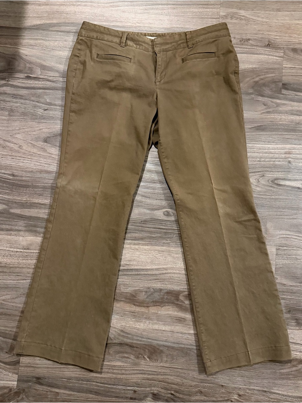 LOFT Olive-Tan Flare & Wide Leg Jeans